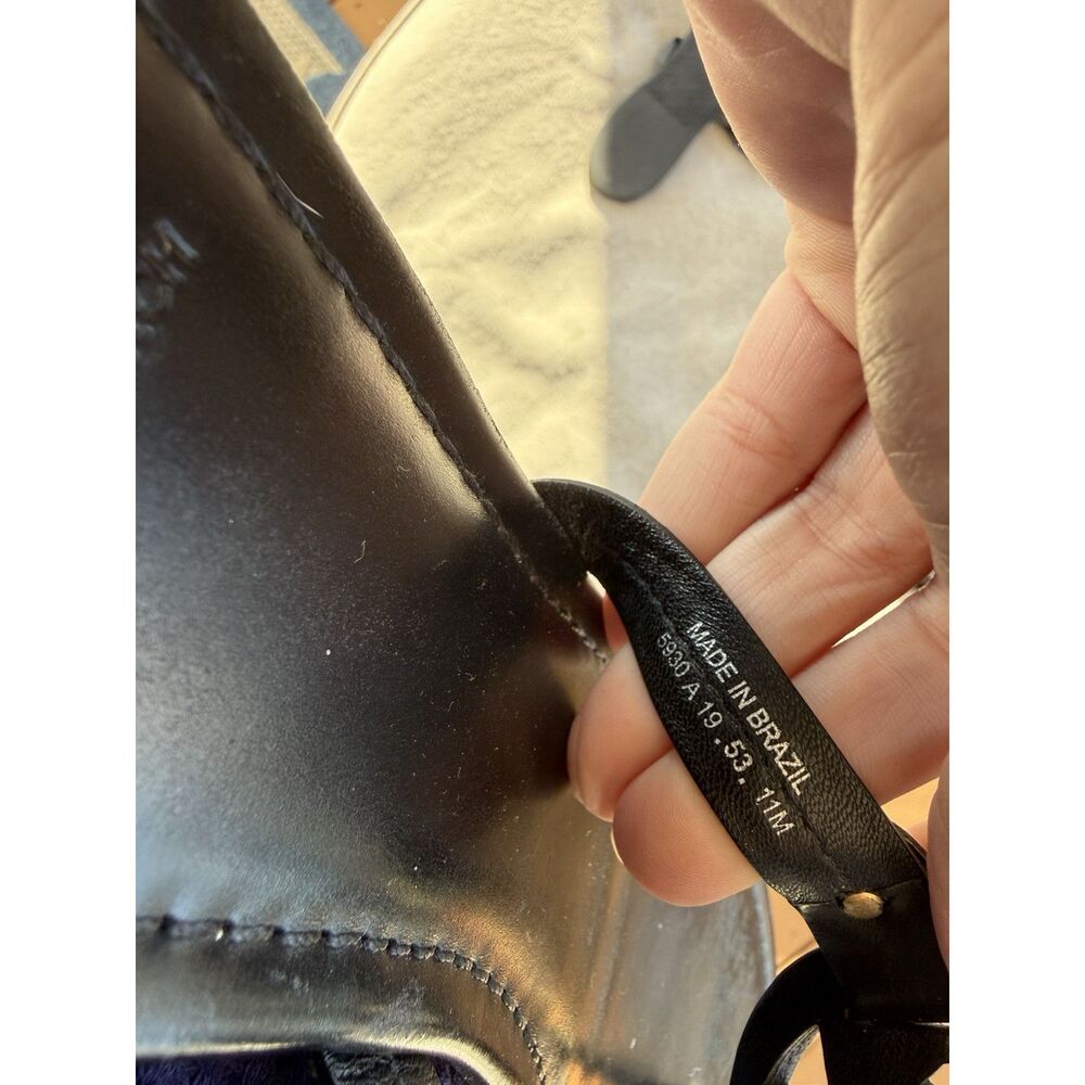 Tory Burch Sandals Womens Size 11 Black Miller Logo Leather Slip On Flats - Picture 4 of 5